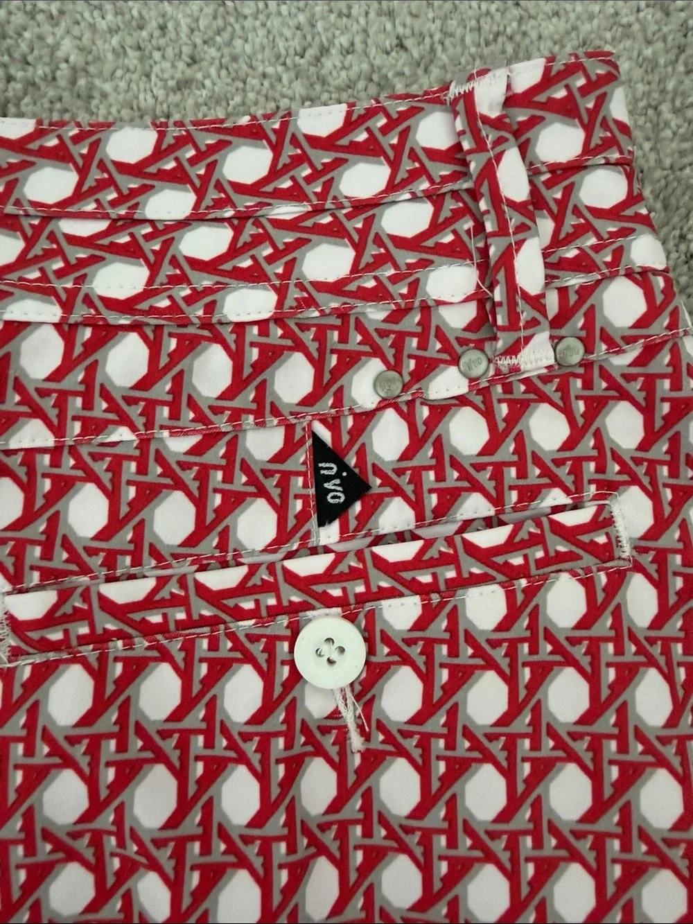 Red Patterned golf skort - Picture 3 of 5